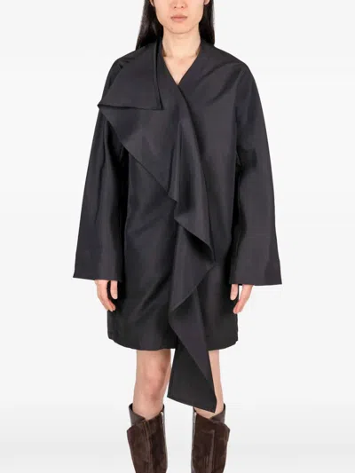 Niccolò Pasqualetti Draped Asymmetric Oversized Mini Dress In 블랙
