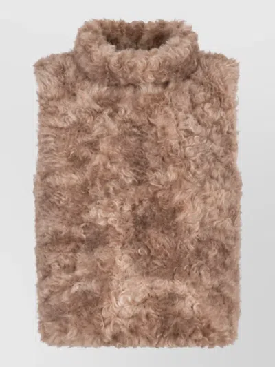 Niccolò Pasqualetti Faux Astrakhan Vest Top In Brown