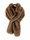 Niccolò Pasqualetti Faux Fur Foulard With Slit Design And Plush Texture In Brown