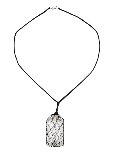 Niccolò Pasqualetti Glass-enclosed Net Necklace In Black