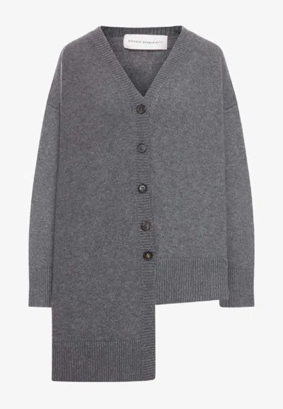 Niccolò Pasqualetti Gola Asymmetric Cardigan In Gray