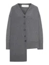 Niccolò Pasqualetti Asymmetric Cashmere Cardigan In Gray