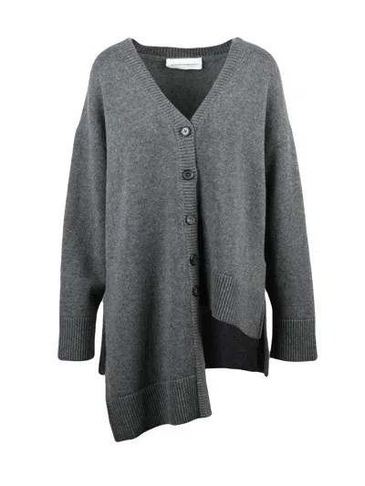 Niccolò Pasqualetti Grey Asymmetric Cashmere Cardigan In Black