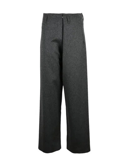 Niccolò Pasqualetti Grey High-waist Virgin Wool Harem Pants In Gray