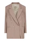 Niccolò Pasqualetti Double-breasted Blazer In Beige Virgin Wool