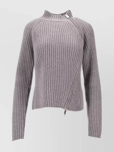 Niccolò Pasqualetti Knitwear Top With Mock Neck And Long Sleeves In Purple