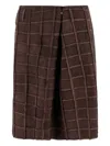 Niccolò Pasqualetti Patchwork Suede Skirt Panel Belt Loops In Brown