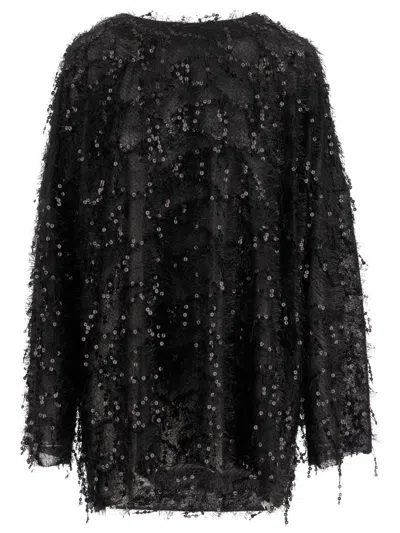 Niccolò Pasqualetti Long Sleeve T-shirt With Sequin Pattern In Black