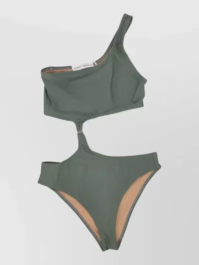 Niccolò Pasqualetti Lycra Bikini Cut Out High Waist One Shoulder In Green