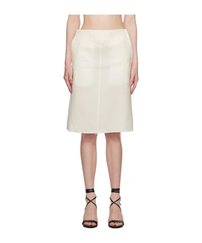 Niccolò Pasqualetti White Marino Midi Skirt In Off-white