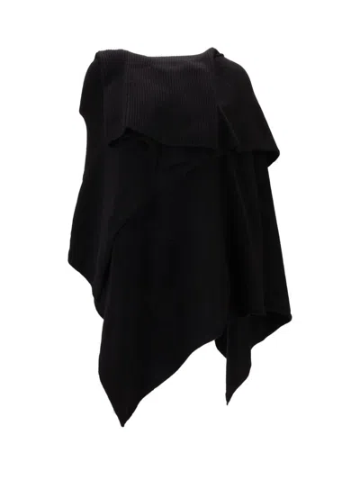 Niccolò Pasqualetti Mistero Ponchoskirt - Cashmere Mix Yarn In Black