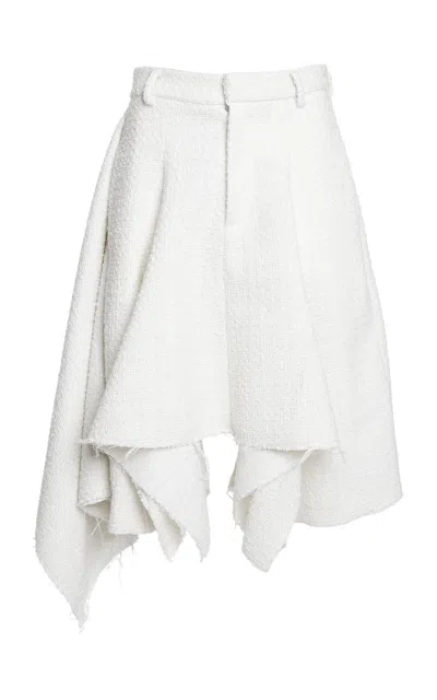 Niccolò Pasqualetti Nave Metallic Bouclé Tweed Midi Skirt In White