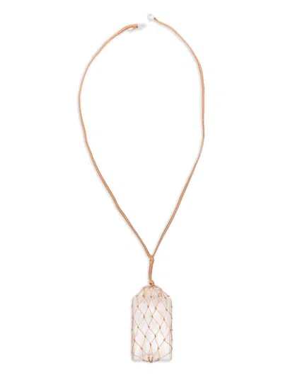 Niccolò Pasqualetti Net Pendant Necklace In White