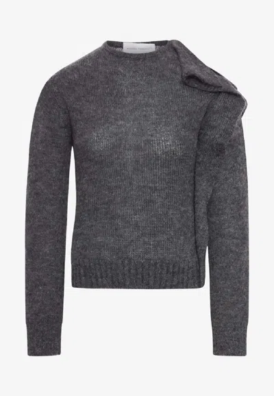 Niccolò Pasqualetti Nota Ruffled Sweater In Gray