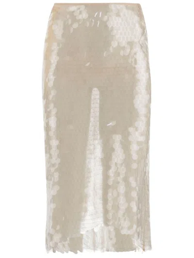 Niccolò Pasqualetti Nylon Sequined Skirt In Multi