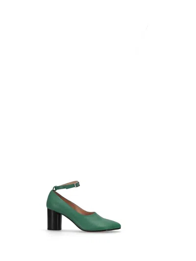 NICCOLÒ PASQUALETTI NICCOLÒ PASQUALETTI OBLIQUA BLOCK HEEL PUMPS - CALFSKIN LEATHER