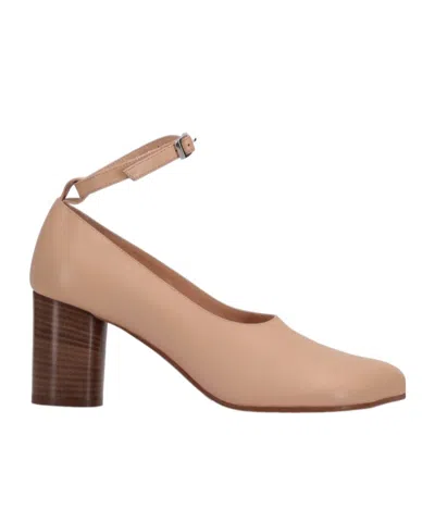 Niccolò Pasqualetti Obliqua Block Heel Pumps In Beige