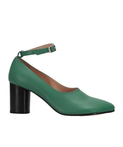Niccolò Pasqualetti Obliqua Block Heel Pumps In Green