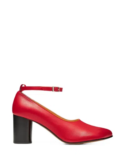 Niccolò Pasqualetti Obliqua Block-heel Pumps In Red