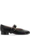 Niccolò Pasqualetti Obliqua Buckle-strap Flat Pumps In Black