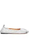 Niccolò Pasqualetti Obliqua Metallic-effect Ballet Flats In Silver