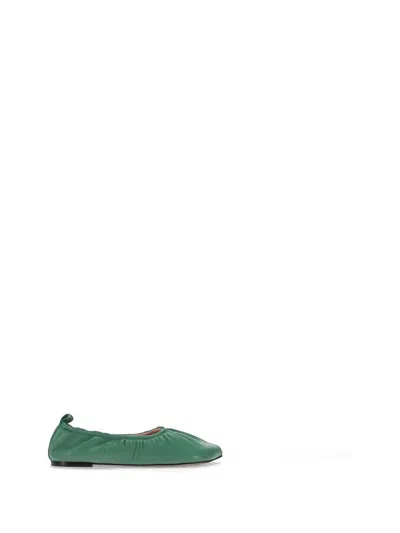 Niccolò Pasqualetti Obliqua Soft Ballerinas In Green