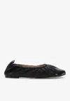 Niccolò Pasqualetti Obliqua Soft Leather Ballet Flats In Black