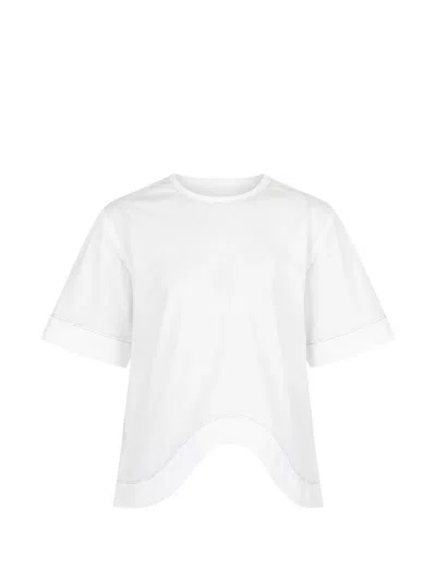 Niccolò Pasqualetti Onda Curved-hem T-shirt In White