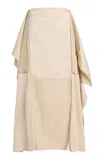 Niccolò Pasqualetti Pannello Ruffled Midi Skirt In Neutral