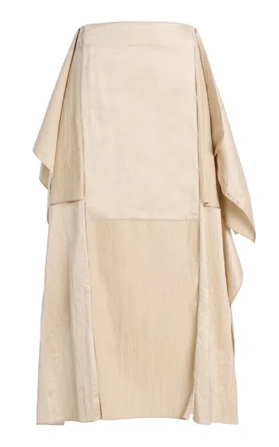 Niccolò Pasqualetti Pannello Ruffled Midi Skirt In Neutral