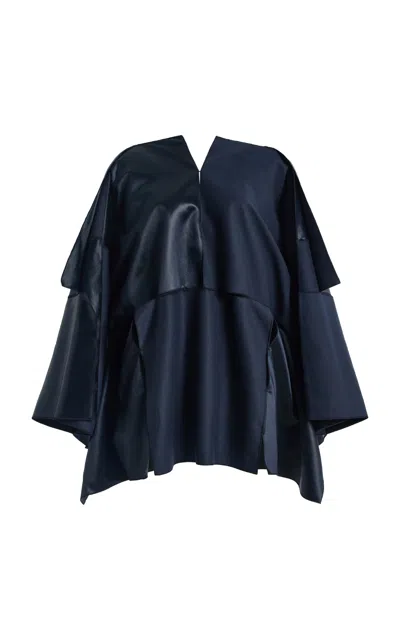 Niccolò Pasqualetti Pannello Ruffled Top In Blue