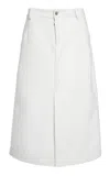 Niccolò Pasqualetti Pencil Metallic Bouclé Tweed Midi Skirt In White