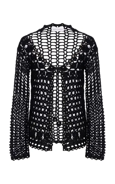 Niccolò Pasqualetti Perline Knit Cotton Cardigan In Black