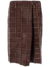 Niccolò Pasqualetti Patchwork Suede Skirt Panel Belt Loops In Brown