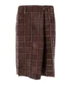 Niccolò Pasqualetti Patchwork Suede Skirt Panel Belt Loops In Brown