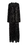 Niccolò Pasqualetti Priscilla Sequined Tulle Maxi Dress In Black