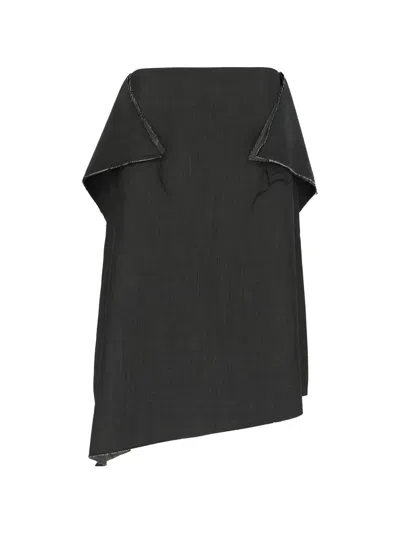 Niccolò Pasqualetti Raw-edge Asymmetric Skirt In Gray