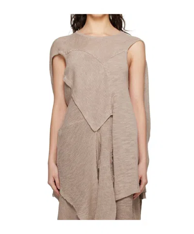 Niccolò Pasqualetti Asymmetric Knitted Top In Knitted Linen Cotton