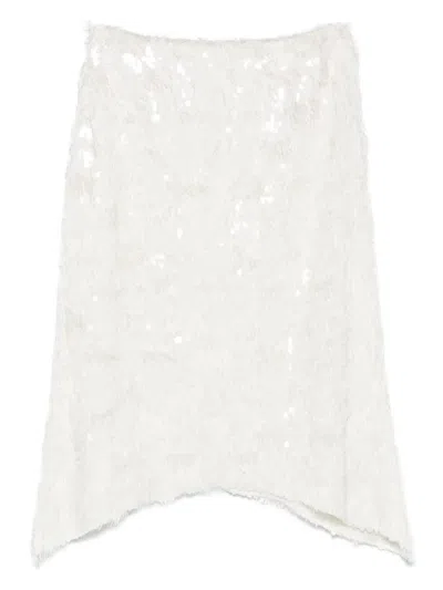 Niccolò Pasqualetti Sequin-embellished Skirt In White