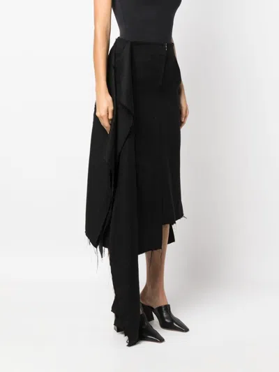 Niccolò Pasqualetti Asymmetric High-waist Skirt In Black