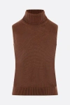 Niccolò Pasqualetti Turtleneck Knitted Sleeveless Top In Brown