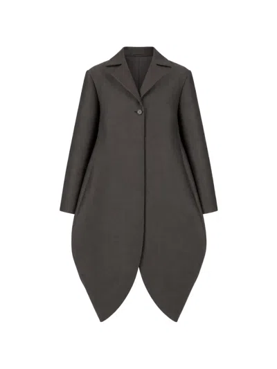 Niccolò Pasqualetti Tulipano Curved-hem Coat In Gray