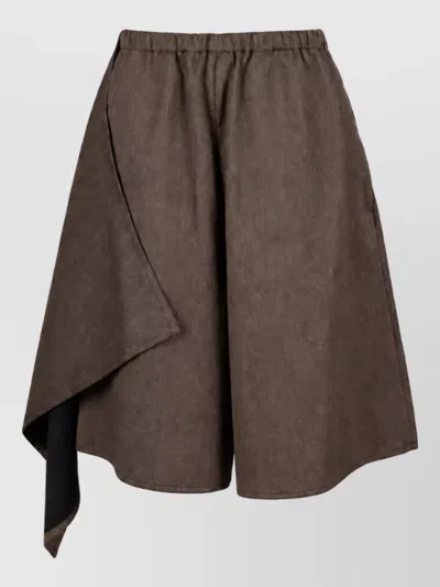 Niccolò Pasqualetti Viscose Satin Asymmetric Skirt In Brown