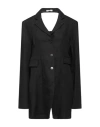 Niccolò Pasqualetti Woman Blazer Black Size M Linen, Cotton, Viscose In Black