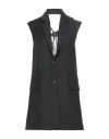 NICCOLÒ PASQUALETTI NICCOLÒ PASQUALETTI WOMAN BLAZER BLACK SIZE S MOHAIR WOOL, WOOL, LEATHER