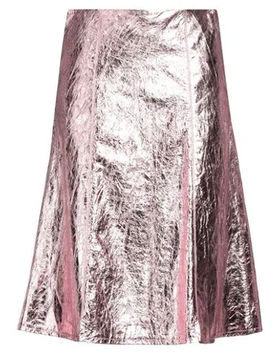 Niccolò Pasqualetti Woman Midi Skirt Pink Size M Lambskin
