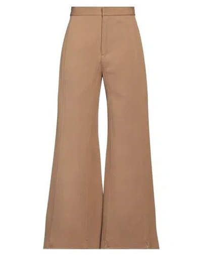 Niccolò Pasqualetti Woman Pants Camel Size M Polyester, Virgin Wool, Lycra In Sand