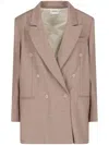 Niccolò Pasqualetti Double-breasted Blazer In Beige Virgin Wool In Neutrals