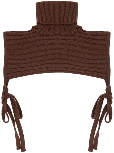 Niccolò Pasqualetti Wool Roll-neck Shrug In Brown