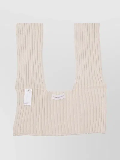 NICCOLÒ PASQUALETTI WOOL YARN RIBBED SCARF WITH SQUARE NECKLINE